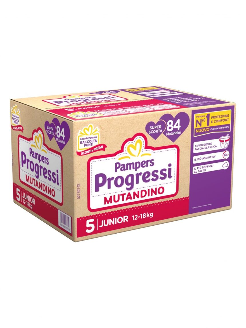 Progressi mutandino taglia 5 junior pacco scorta x84 - pampers - Pampers