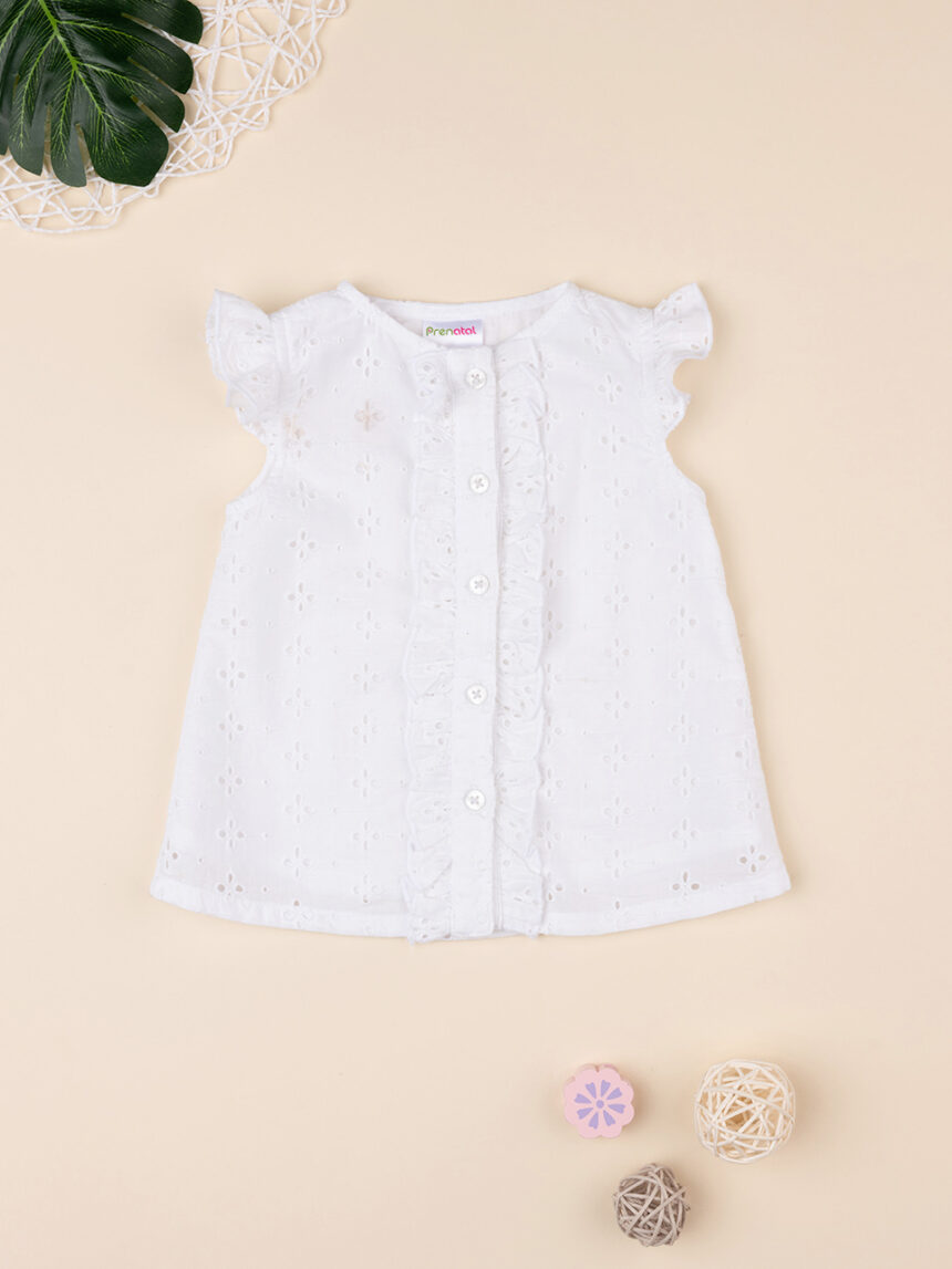 Camicia bimba sangallo bianco - Prénatal