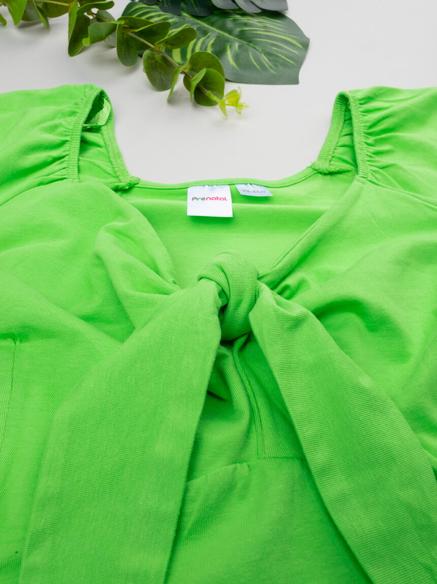 T-shirt allattamento con fiocco verde - Prénatal