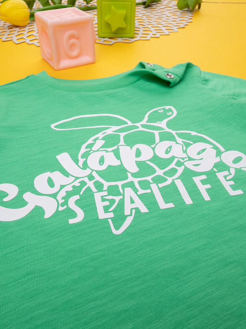 T-shirt bimbo verde "galapagos" - Prénatal