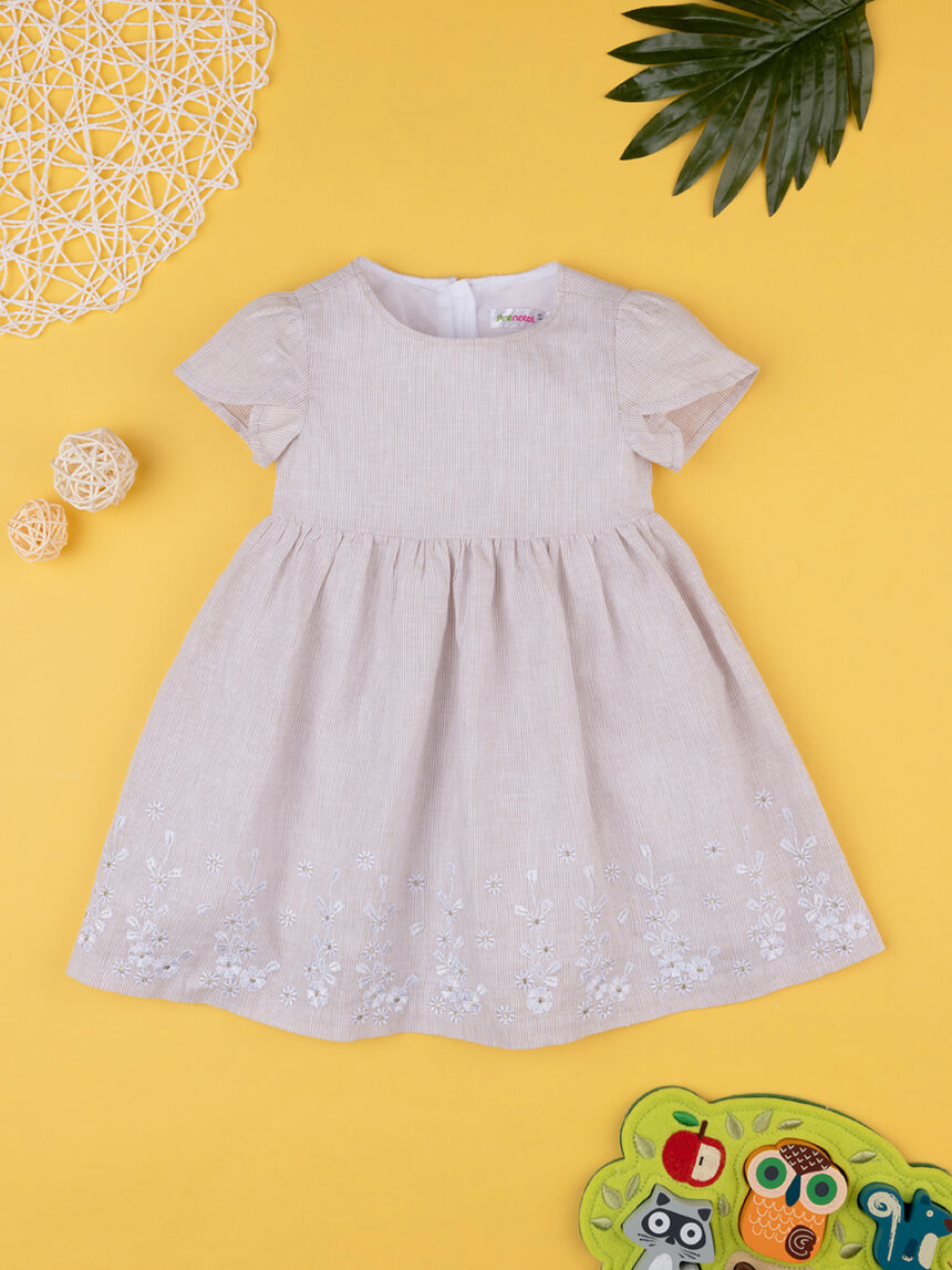 Abito lino bimba beige - Prénatal