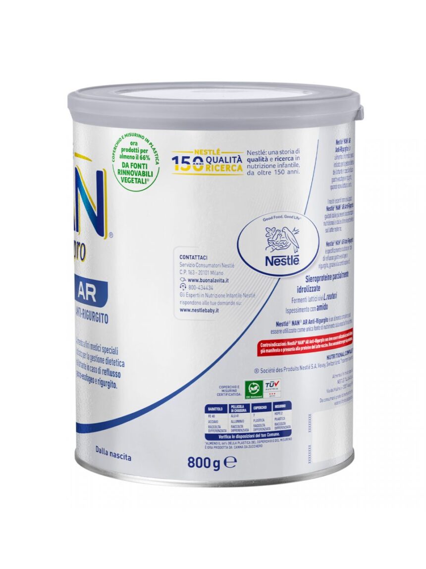 Nestlè - latte nidina anti-rigurgito 1 polvere 800g - Nestlé