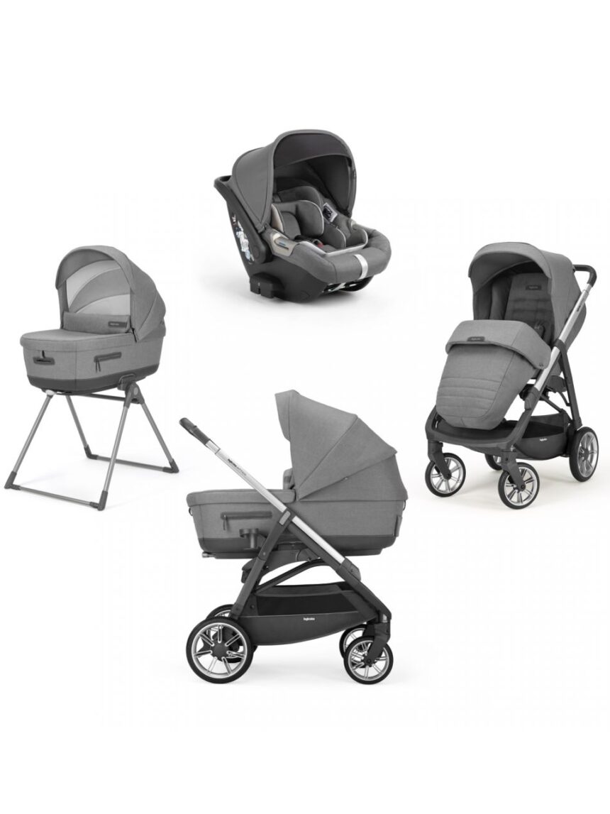 Aptica system quattro colore kensington grey con telaio grafite e seggiolino auto cab - Inglesina